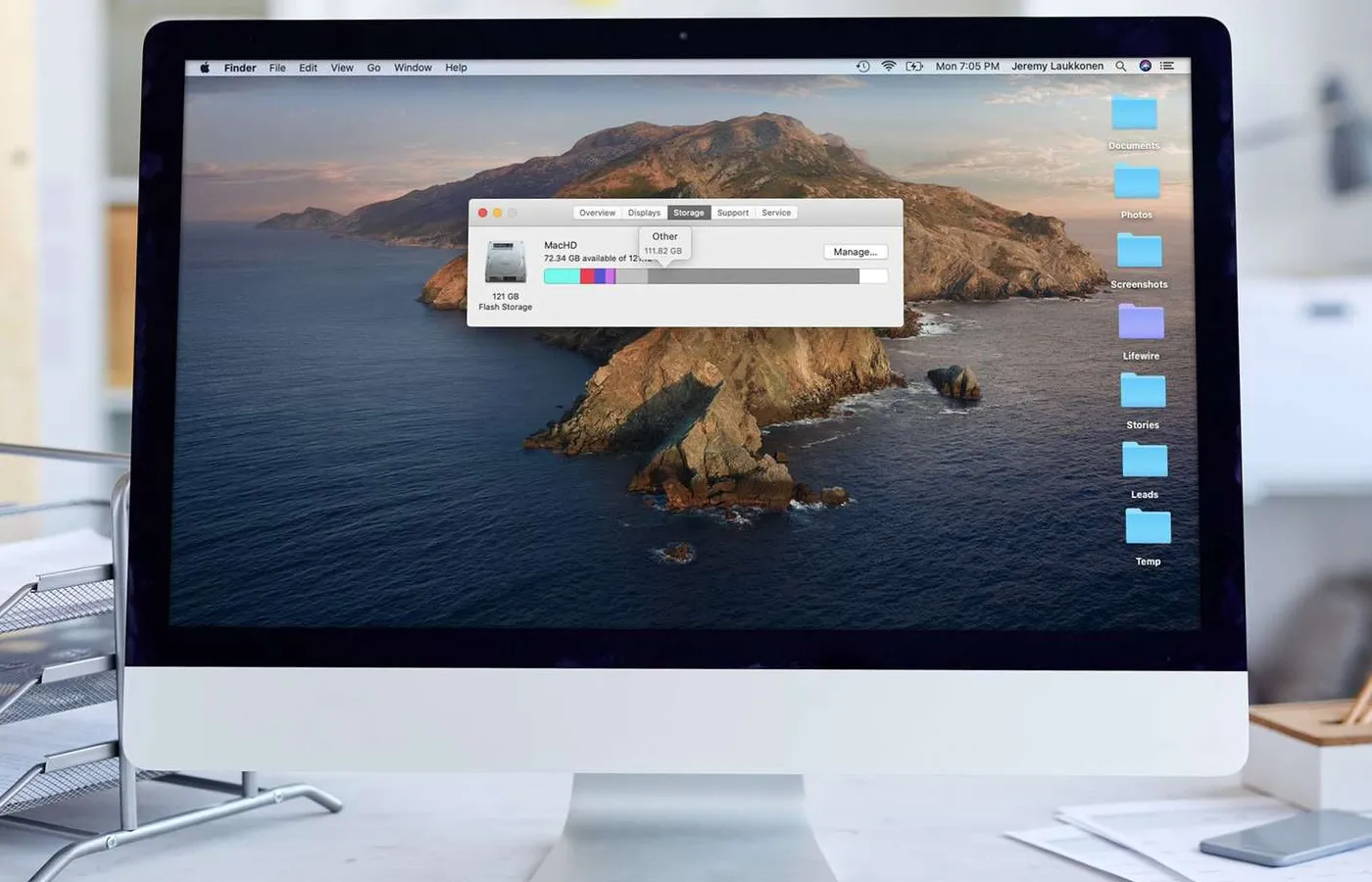 Mac dengan penyimpanan Other yang memenuhi kapasitas