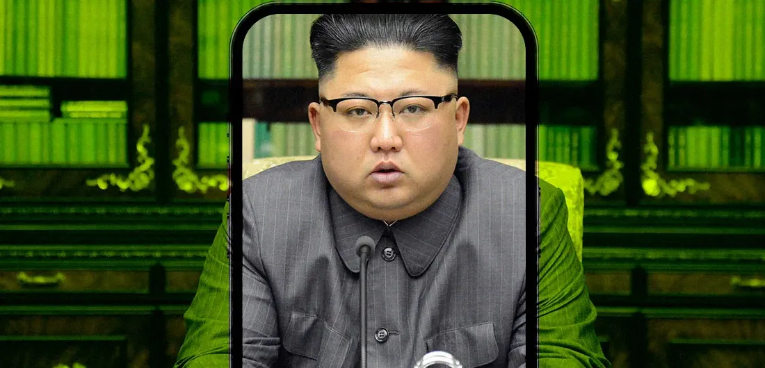 Ilustrasi smartphone Korea Utara dengan fitur sensor otomatis