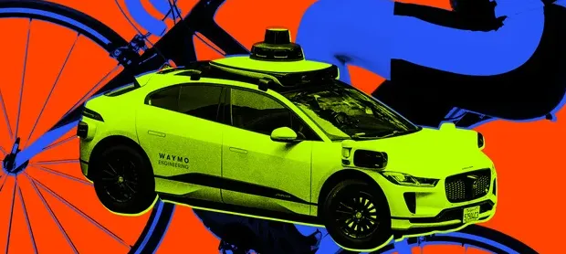 Ilustrasi mobil otonom Waymo di jalan kota