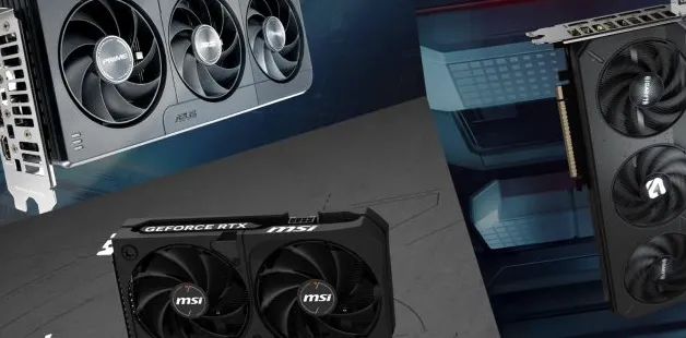 Gambar ilustrasi kartu grafis NVIDIA RTX 5050 dari berbagai merek mitra