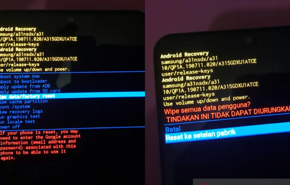 Ilustrasi bahaya factory reset HP asal-asalan, data terhapus dan ponsel rusak