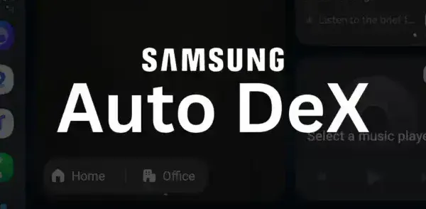 Tampilan antarmuka Samsung Auto DeX pada layar mobil