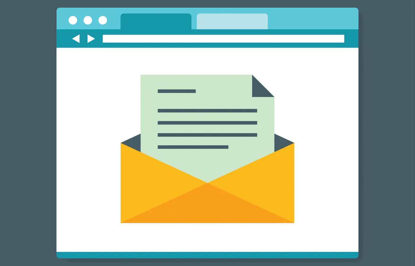 Tampilan antarmuka email modern di browser dengan berbagai ikon dan folder