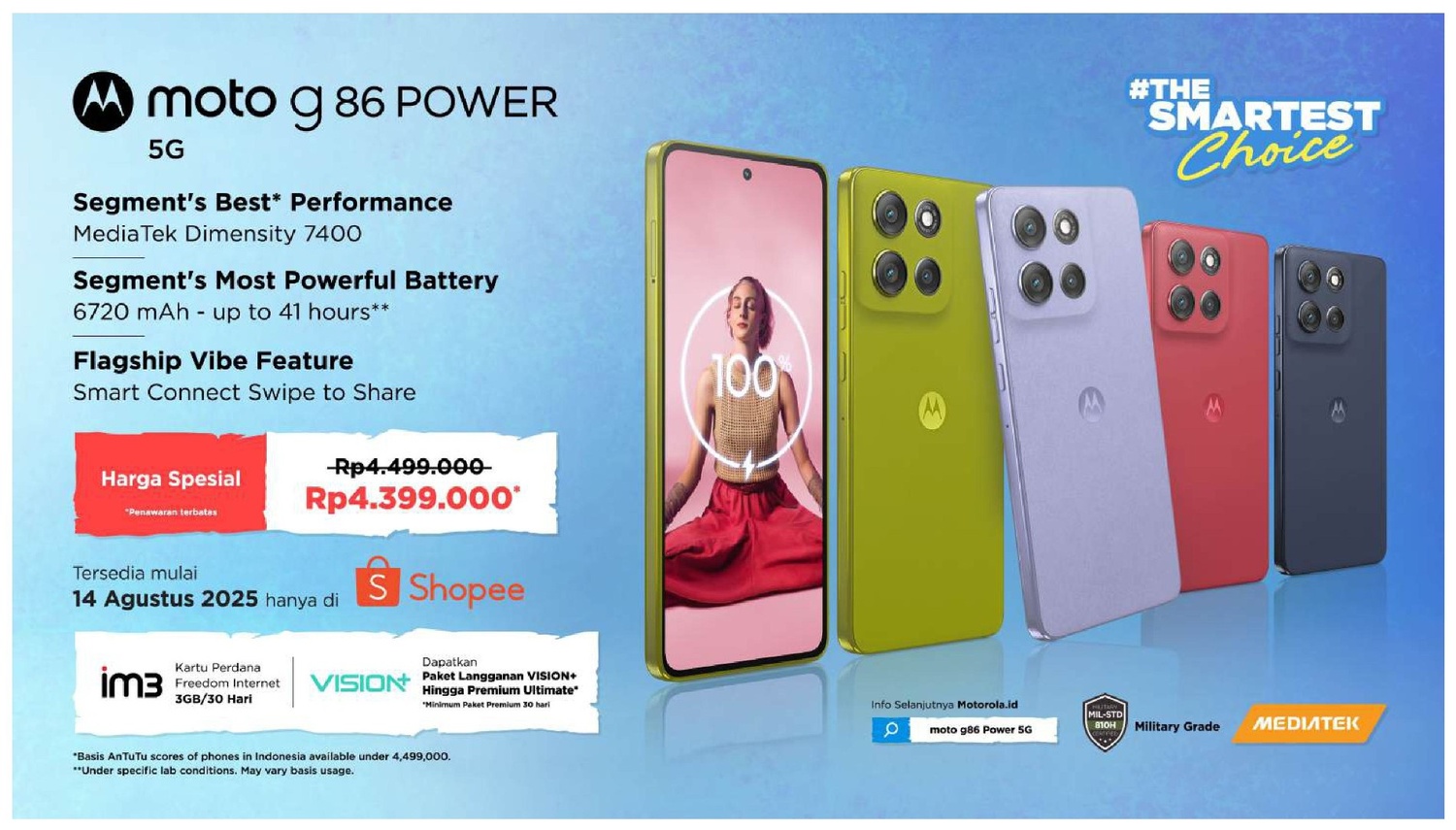 Moto G86 Power 5G Diperkuat Spesifikasi Baterai Raksasa 6720mAh dan Performa Tangguh di Segmen Mid-Range