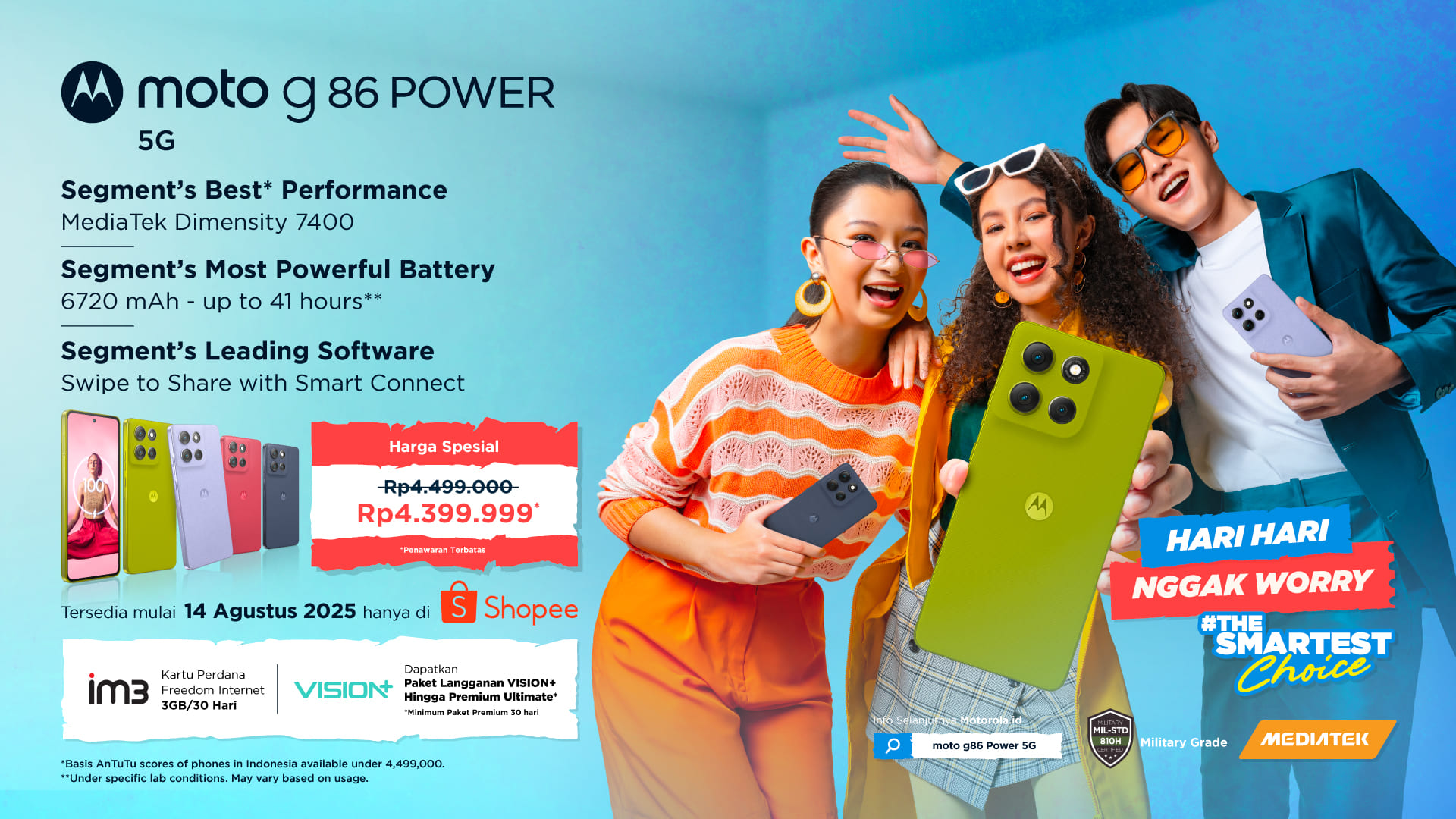 Moto G86 Power 5G Resmi Dirilis dengan Harga Spesial Rp4,3 Juta di Shopee