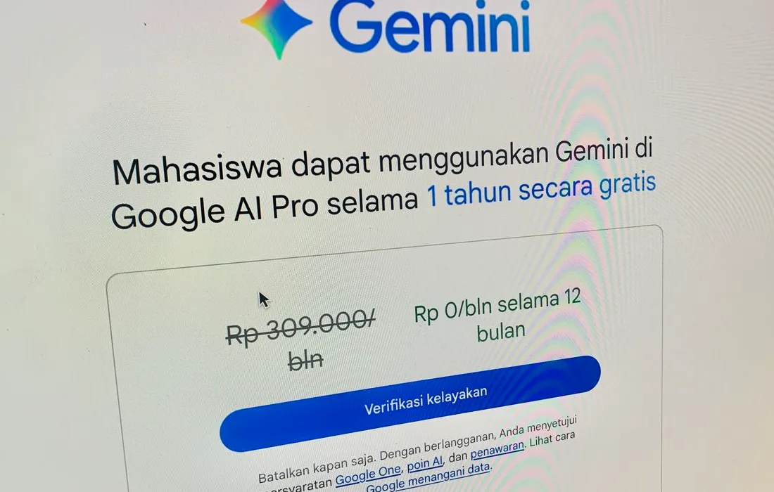 Cara dapat Google AI Pro gratis 1 tahun dengan akun mahasiswa