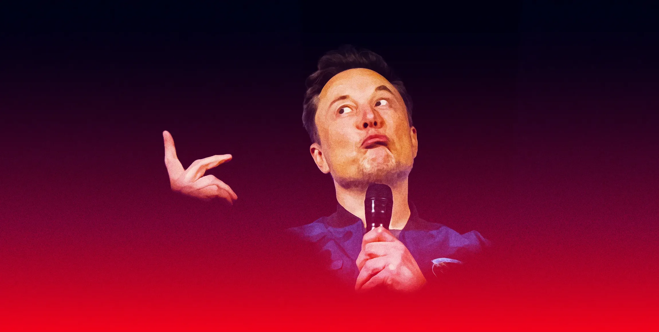 Ilustrasi chatbot Grok AI dengan latar belakang tanda tanya besar