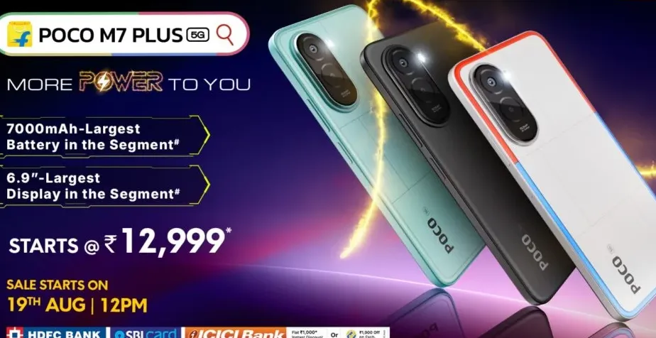 POCO M7 Plus 5G dengan desain modern dan layar besar