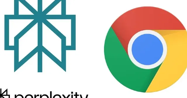 Ilustrasi logo Chrome dan Perplexity AI di tengah transaksi akuisisi senilai $34,5 miliar