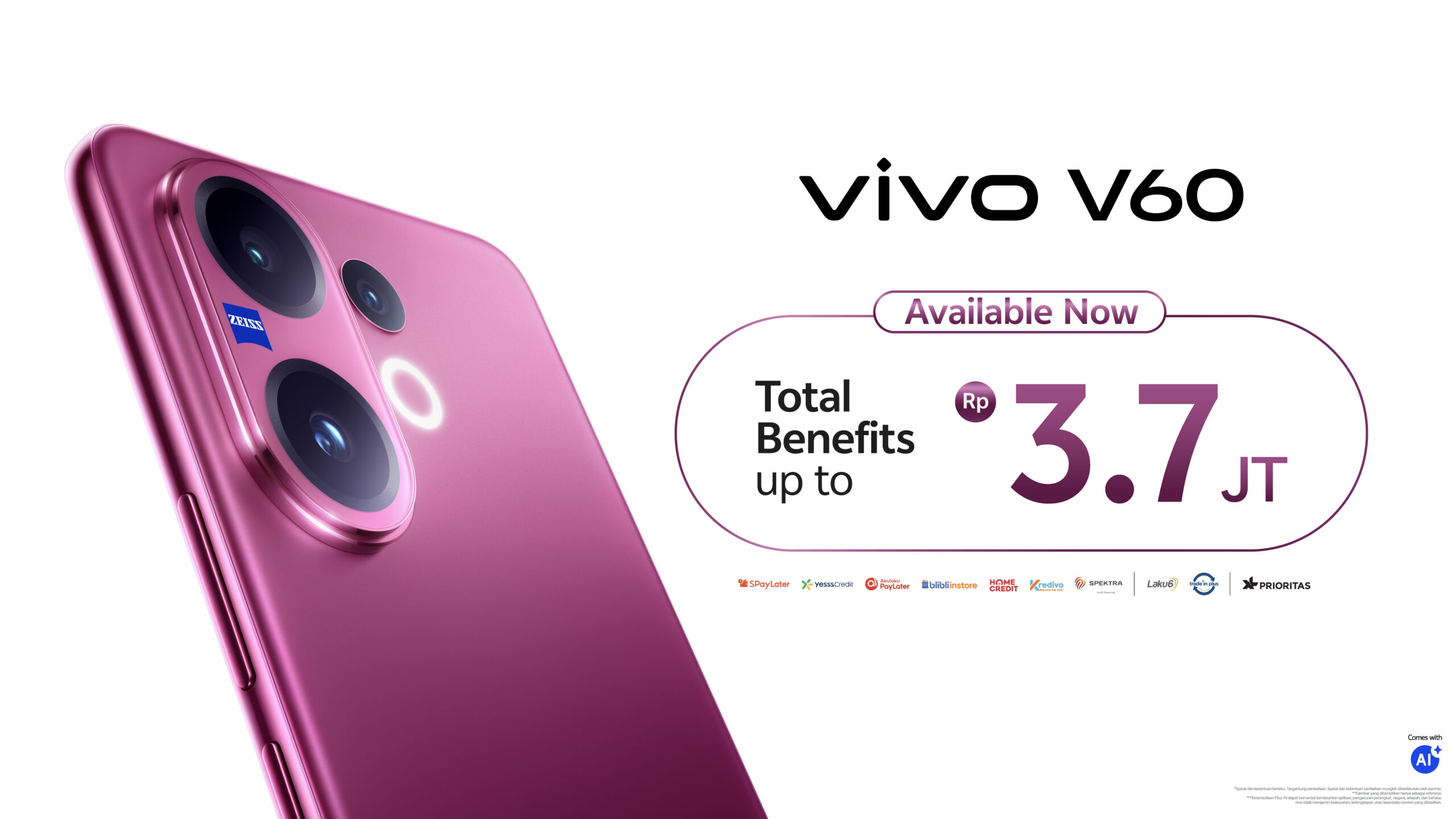Vivo V60 Resmi di Indonesia: Kamera Telephoto 50MP untuk Pestapora