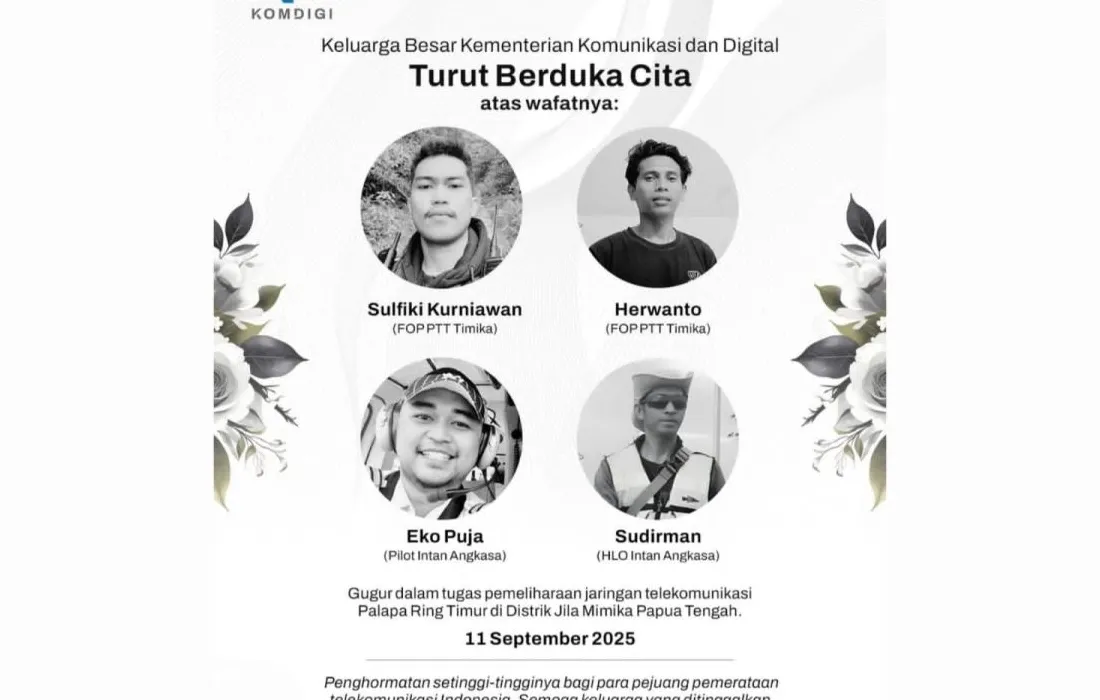 Kemkominfo berduka atas gugurnya petugas telekomunikasi di insiden helikopter Papua