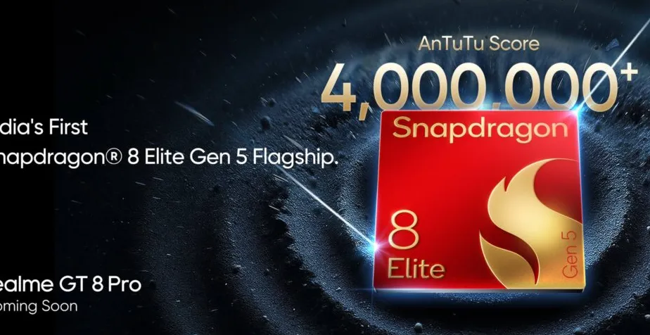 Poster konfirmasi peluncuran Realme GT 8 Pro di India dengan chipset Snapdragon 8 Elite Gen 5