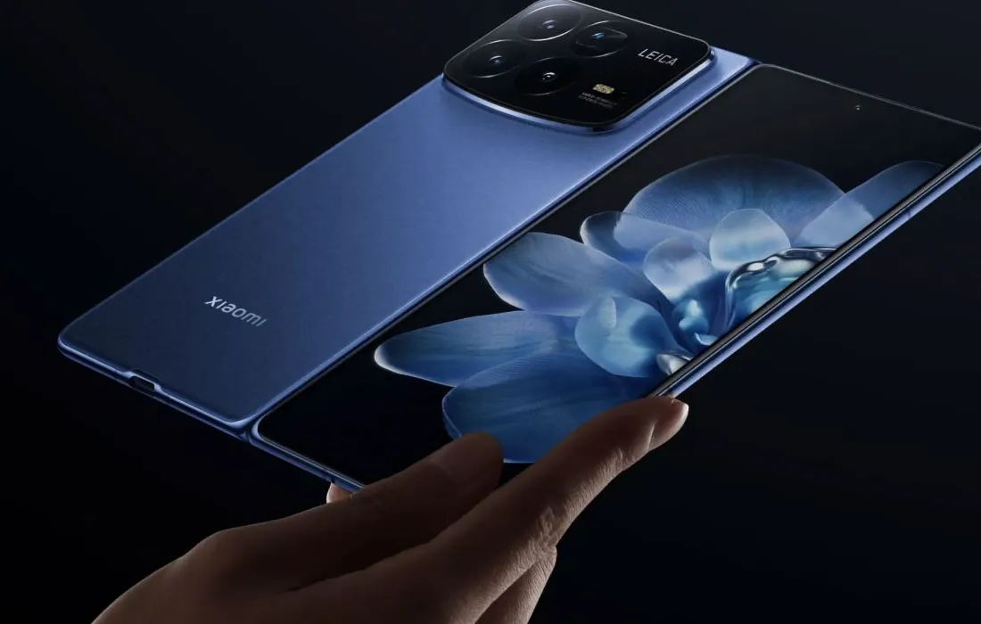 Ilustrasi ponsel lipat Xiaomi 17 Fold dengan desain premium dan kamera 200 MP