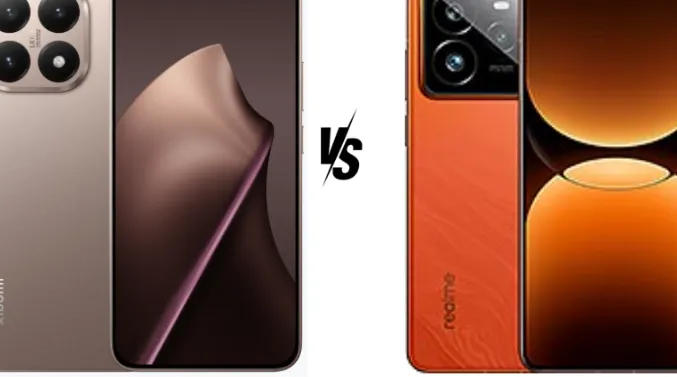 Perbandingan visual smartphone Xiaomi 15T dan Realme GT 7 Pro dengan desain yang berbeda