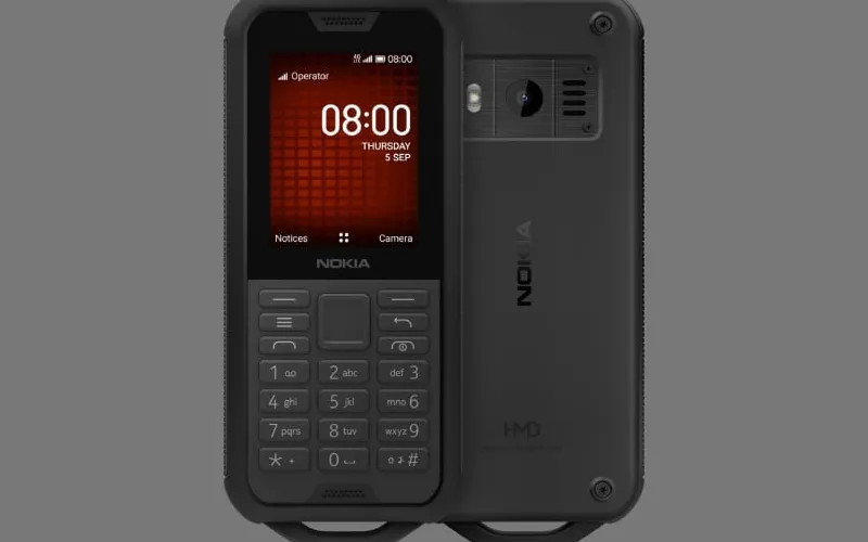 Render Nokia 800 Tough generasi kedua dengan desain tangguh dan keypad fisik