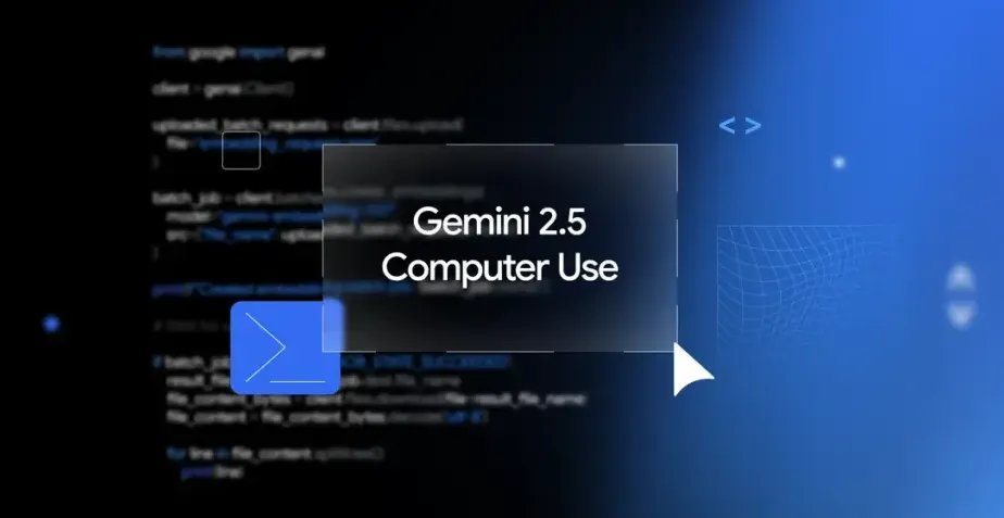 Ilustrasi antarmuka Google Gemini 2.5 Computer Use yang menunjukkan AI berinteraksi dengan website dan aplikasi