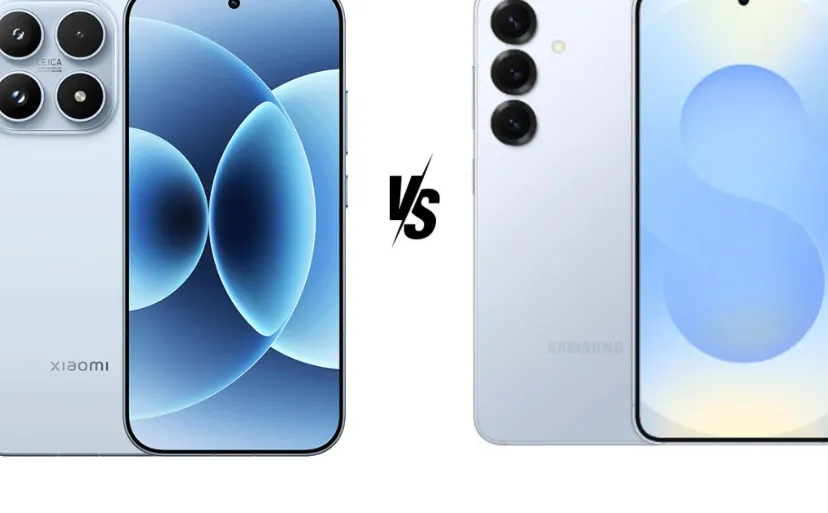 Perbandingan visual Xiaomi 17 dan Samsung Galaxy S25 menunjukkan perbedaan desain dan tampilan layar