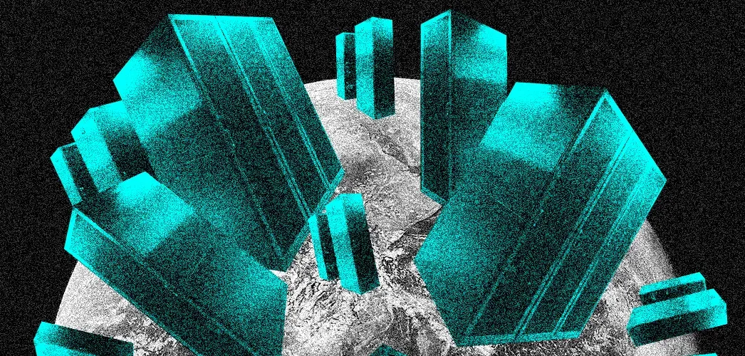 Ilustrasi grafik pertumbuhan model AI raksasa versus model kecil yang lebih efisien