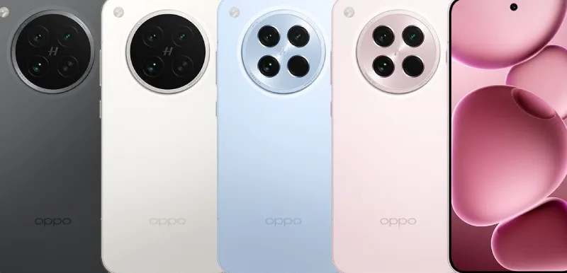 Ilustrasi smartphone Oppo Find X series dengan desain premium dan layar simetris