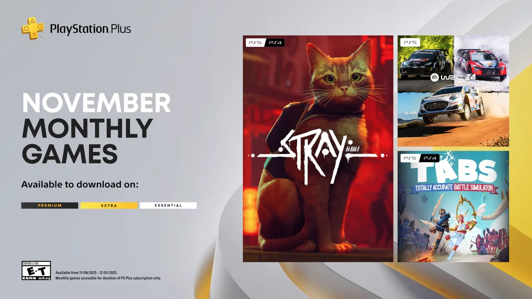 Game Gratis PS Plus November 2025: Stray, EA Sports WRC 24, TABS