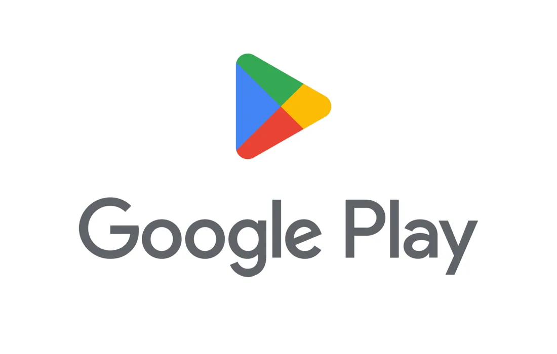Ilustrasi antarmuka Google Play Store di smartphone dengan ikon aplikasi dan menu download