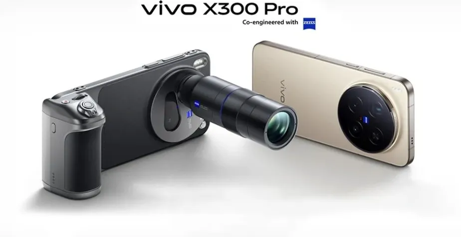 Vivo X300 Pro smartphone dengan kamera unggulan di atas meja, hasil tes DxOMark