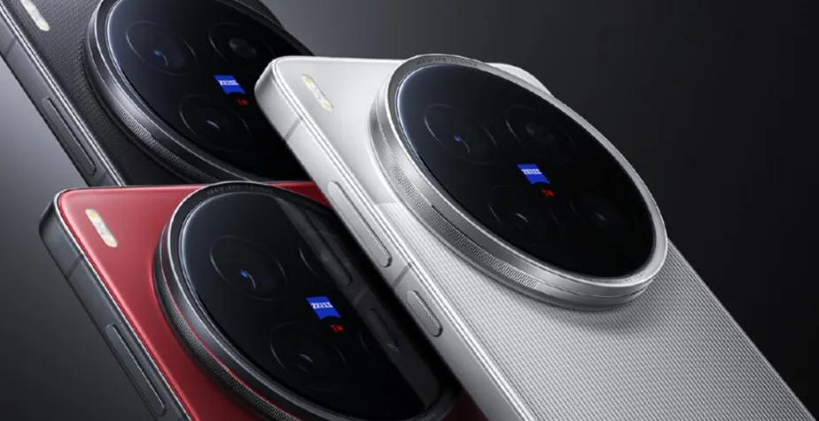 Ilustrasi smartphone flagship Vivo X series dengan fokus pada modul kamera belakang yang canggih