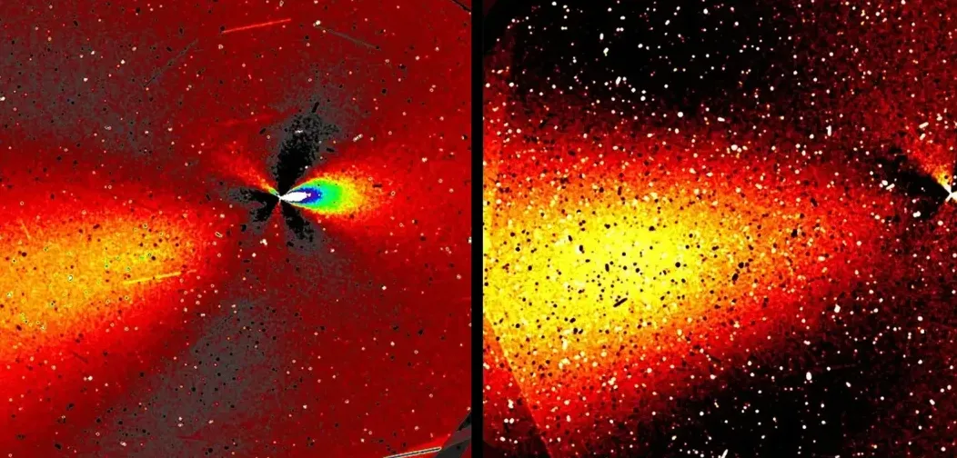 Tiga jet gas simetris misterius terpancar dari objek antarbintang 3I/ATLAS dalam gambar Teleskop Hubble.