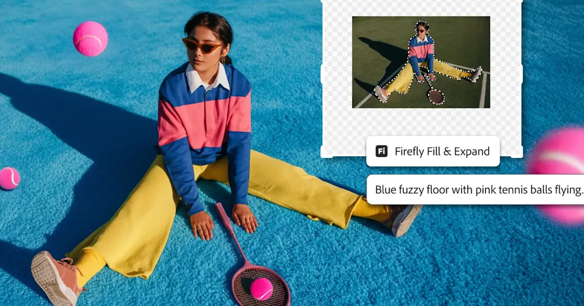 Ilustrasi logo Adobe Photoshop dengan latar belakang artistik yang menggambarkan fitur editing digital modern.