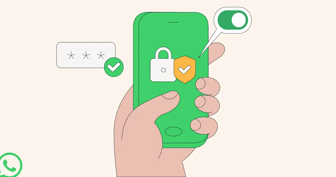 Ilustrasi fitur keamanan terbaru Strict Account Settings WhatsApp di smartphone