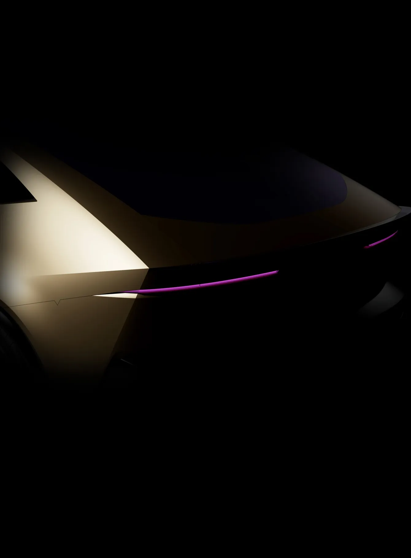 Gambar konsep mobil listrik Hyundai IONIQ艾尼氪 dengan desain futuristik dan lampu linier