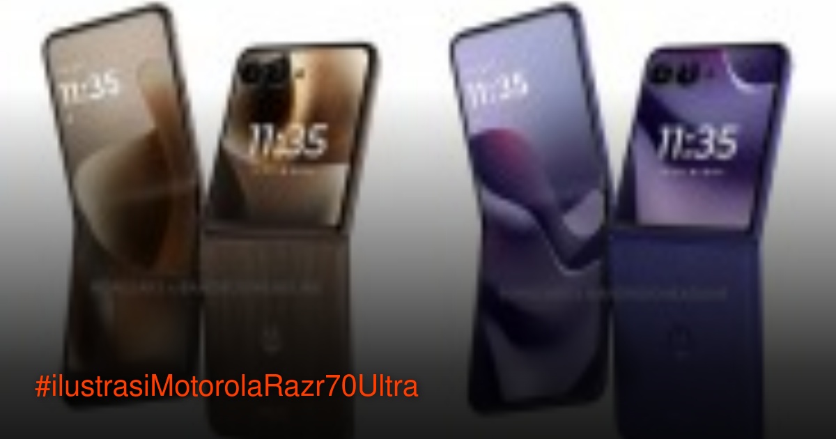 Render press desain terbaru ponsel lipat Motorola Razr 70 Ultra