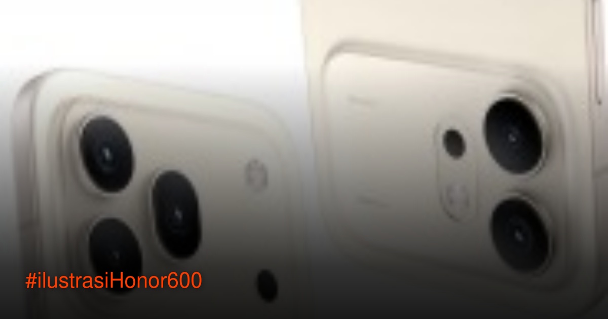 Perbandingan desain belakang smartphone Honor 600 dan Honor 600 Pro