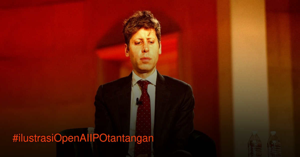 Ilustrasi grafis yang menggambarkan logo OpenAI yang retak atau meleleh di atas latar belakang gelap, simbolisasi tekanan dan tantangan internal perusahaan.