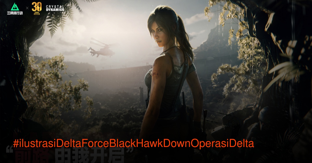 Ilustrasi logo Delta Force: Black Hawk Down Operasi Delta dan Tomb Raider untuk kolaborasi game