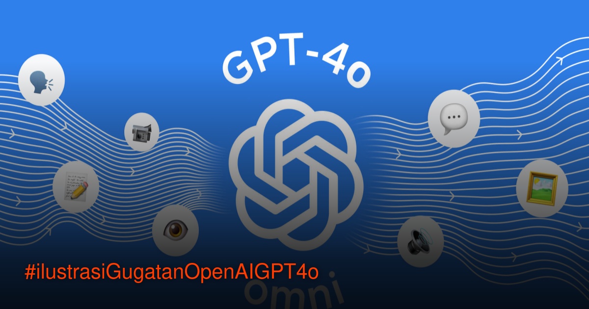 Ilustrasi sidang pengadilan dengan logo OpenAI ChatGPT di latar belakang