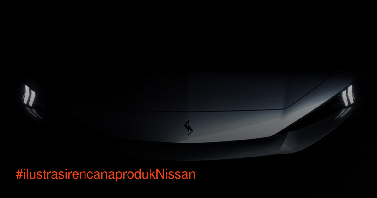Teaser mobil Nissan Skyline baru dengan desain lampu belakang merah menyala dan siluet agresif