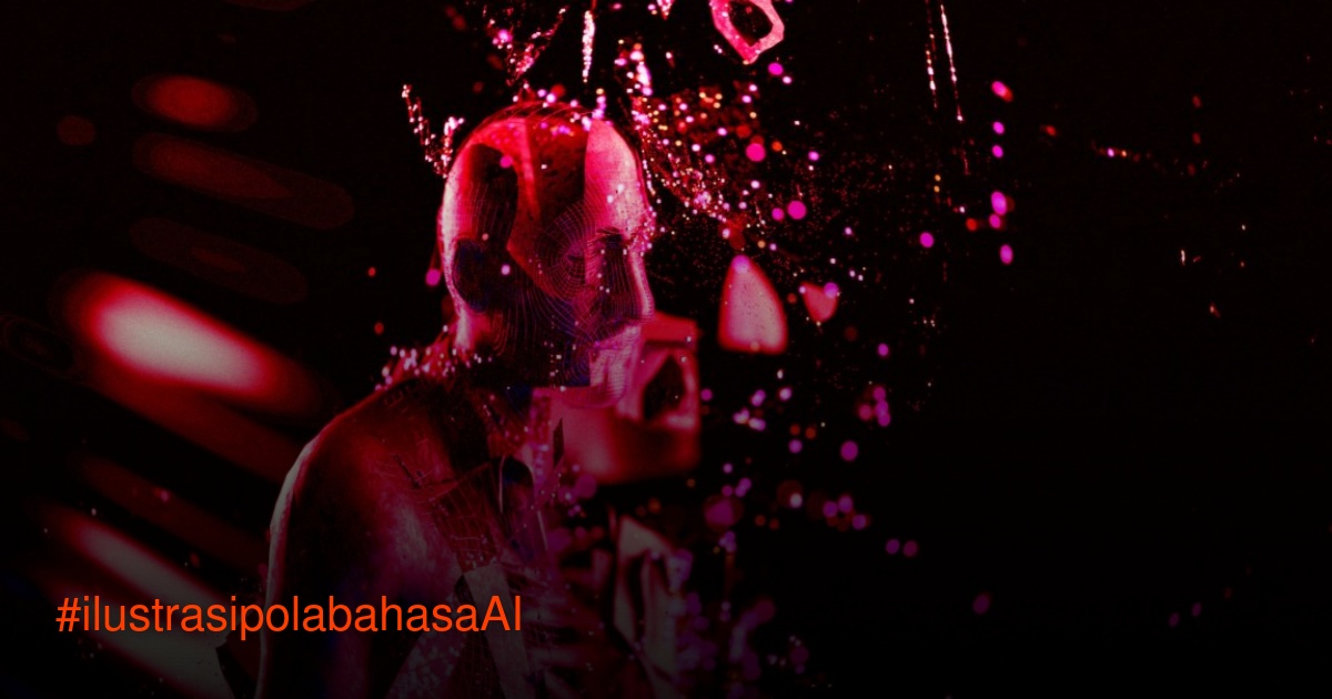 Ilustrasi percakapan antara manusia dan antarmuka kecerdasan buatan yang menyoroti celah komunikasi.