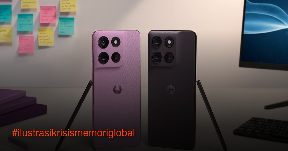 Country Head Motorola Indonesia Bagus Prasetyo memberikan konferensi pers mengenai dampak krisis memori