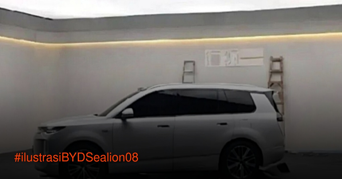 Spy shot depan BYD Sealion 08 SUV besar dengan desain Ocean dan LiDAR di atap