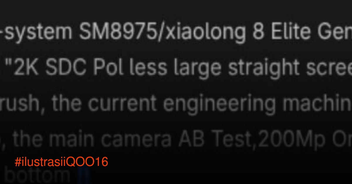 Ilustrasi bocoran desain dan spesifikasi ponsel iQOO 16