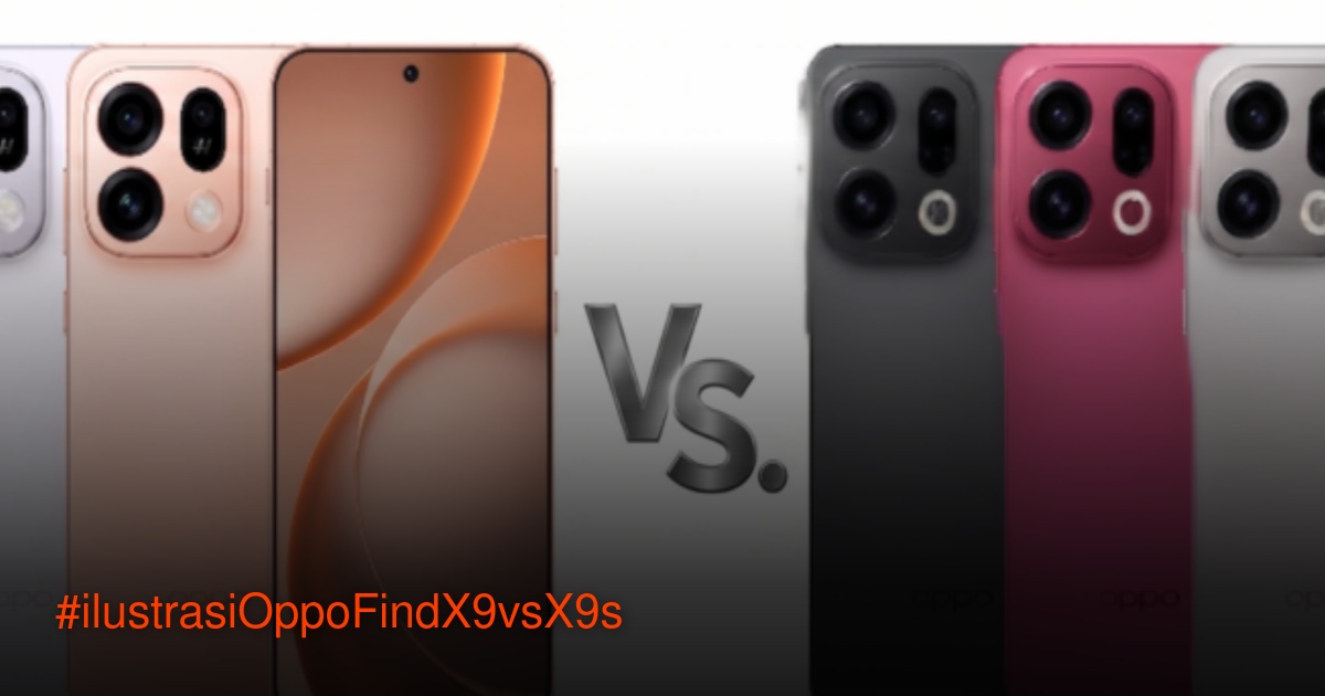 Perbandingan visual antara smartphone Oppo Find X9 dan Oppo Find X9s