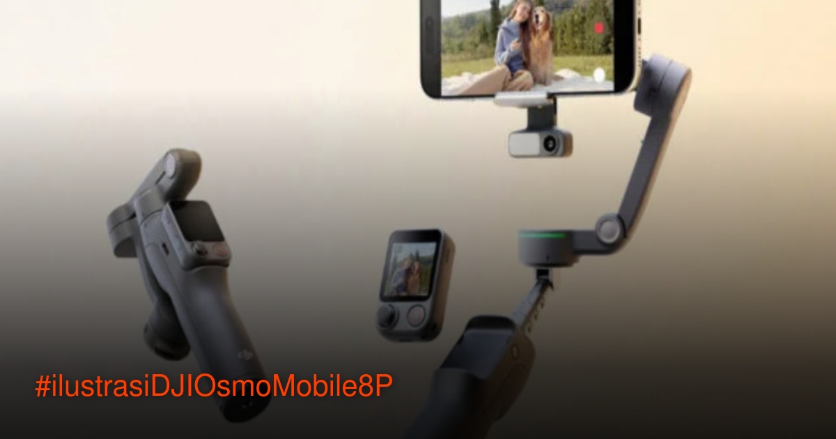 Gimbal smartphone DJI Osmo Mobile 8P dengan modul kontrol magnetik yang dapat dilepas