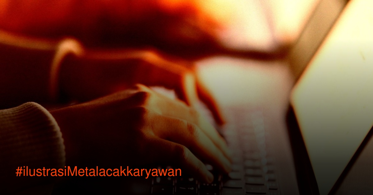 Ilustrasi metaforis pengawasan digital dan pelacakan aktivitas komputer di tempat kerja.