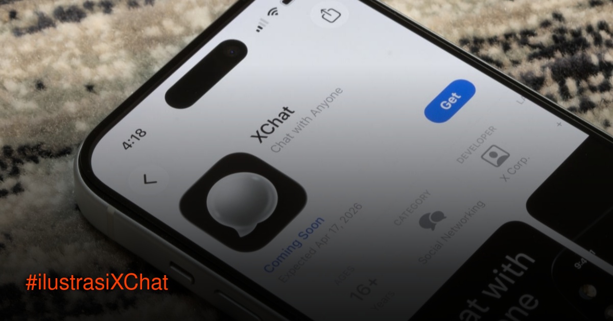 Tampilan antarmuka aplikasi XChat di perangkat mobile