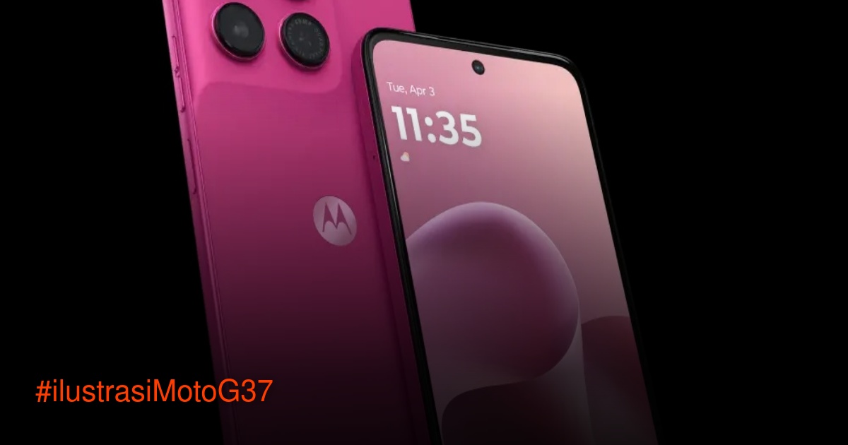 Moto G37 tampak depan dengan layar penuh