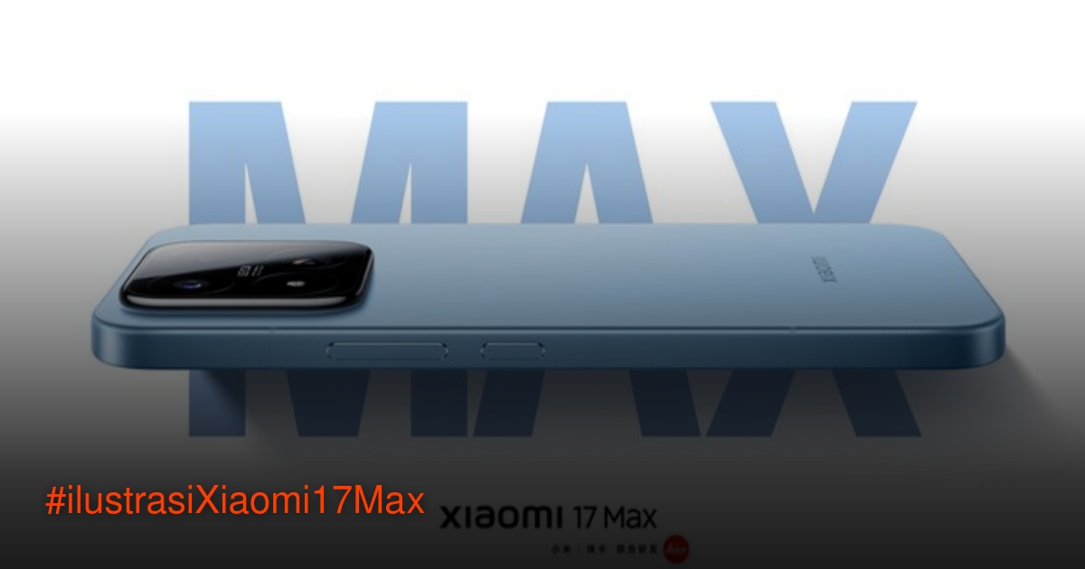 Xiaomi 17 Max tampak depan dengan layar besar 6,9 inch