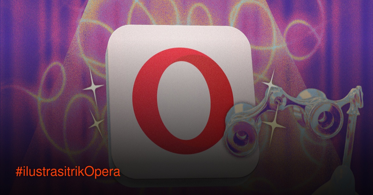 Tampilan antarmuka browser Opera dengan berbagai fitur tersembunyi