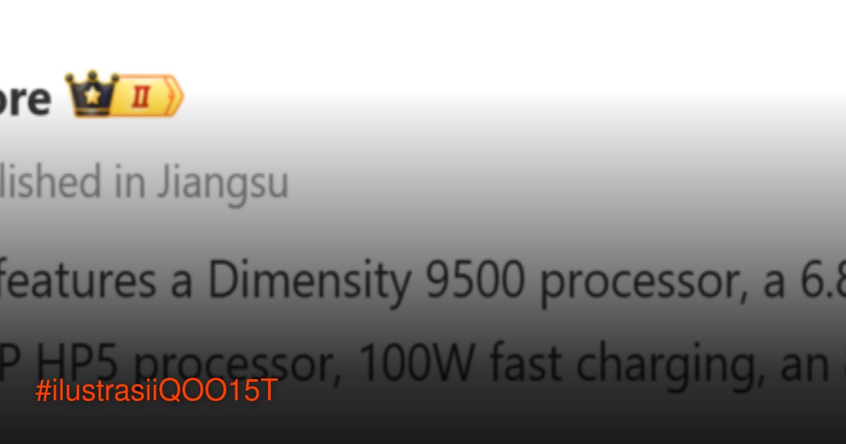 iQOO 15T dengan baterai 8.000mAh dan kamera 200MP
