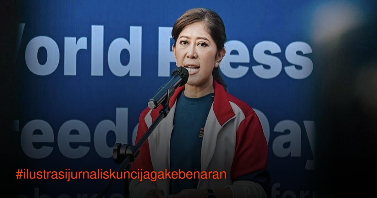 Menteri Komunikasi dan Digital Meutya Hafid berbicara dalam Peringatan Hari Kebebasan Pers Sedunia 2026 di Jakarta Pusat